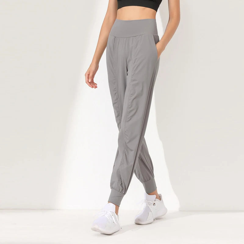 Stylish Pleated Hem Quick-Dry Yoga Pants