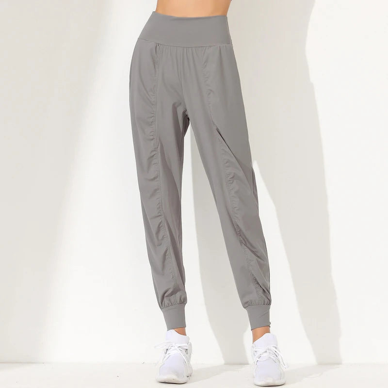 Stylish Pleated Hem Quick-Dry Yoga Pants