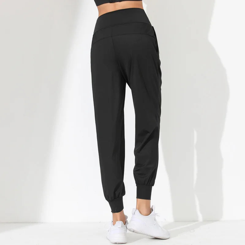 Stylish Pleated Hem Quick-Dry Yoga Pants