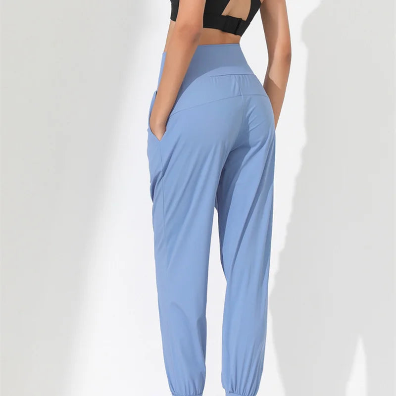 Stylish Pleated Hem Quick-Dry Yoga Pants